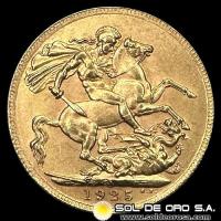 INGLATERRA - SOVEREIGN (GEORGE V), LIBRA INGLESA, 1925 - MONEDA DE ORO