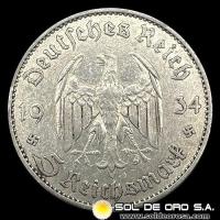 NA1 - ALEMANIA - 5 REICHSMARK, 1934 - MONEDA DE PLATA