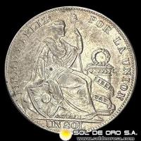NA4 - REPUBLICA PERUANA - 1 SOL, 1935 - MONEDA DE PLATA