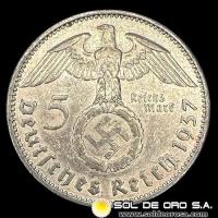 NA1 - ALEMANIA - 5 REICHSMARK, 1937 - MONEDA DE PLATA