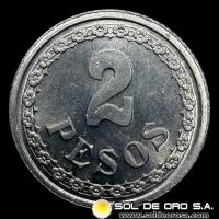 NUMIS - MONEDAS DEL PARAGUAY - 2 PESOS, 1938 - MONEDA DE ALUMINIO