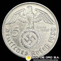 NA1 - ALEMANIA - 5 REICHSMARK, 1938 - MONEDA DE PLATA