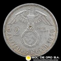 NA1 - ALEMANIA - 2 REICHSMARK, 1939 - MONEDA DE PLATA