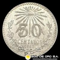 NA4 - MEXICO - 50 CENTAVOS, 1943 - MONEDA DE PLATA