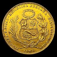 REPUBLICA PERUANA - VEINTE SOLES DE ORO, 1951 - LIMA - MONEDA DE ORO