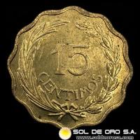NUMIS - MONEDAS DEL PARAGUAY - 15 CENTIMOS, 1953 - MONEDA DE COBRE, NIQUEL Y ZINC