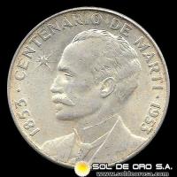 NA2 - CUBA - 25 CENTAVOS, 1953 - JOSE MARTI - MONEDA DE PLATA