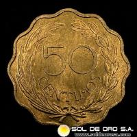 NUMIS - MONEDAS DEL PARAGUAY - 50 CENTIMOS, 1953 - MONEDA DE COBRE, NIQUEL Y ZINC
