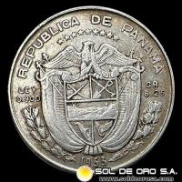 NA4 - PANAMA - 1/4 DE BALBOA, 1953 - CINCUENTENARIO DE PANAMA - MONEDA DE PLATA