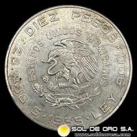 NA4 - MEXICO - 10 PESOS, 1955 - INDEPENDENCIA Y LIBERTAD - MONEDA DE PLATA