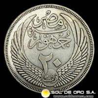 NA2 - EGIPTO - 20 QIRSH, 1956 - MONEDA DE PLATA