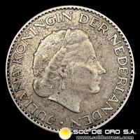 NA2 - HOLANDA - 1 GULDEN, 1957 - MONEDA DE PLATA