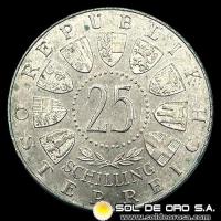 NA1 - AUSTRIA - 25 SCHILLING, 1957 - MONEDA DE PLATA