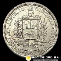 NA4 - REPUBLICA DE VENEZUELA - 1 BOLIVAR, 1960 - MONEDA DE PLATA