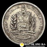 NA4 - REPUBLICA DE VENEZUELA - 1 BOLIVAR, 1960 - MONEDA DE PLATA