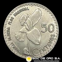 NA3 - GUATEMALA - 50 CENTAVOS, 1962 - MONEDA DE PLATA