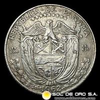 NA4 - PANAMA - 1/4 DE BALBOA, 1962 - MONEDA DE PLATA