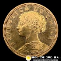 CHILE - 100 PESOS, 1963 - MONEDA DE ORO
