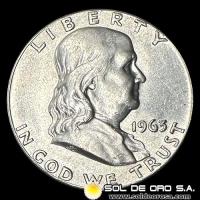 NA3 - ESTADOS UNIDOS - UNITED STATES - FRANKLIN HALF DOLLAR, 1963 - MONEDA DE PLATA