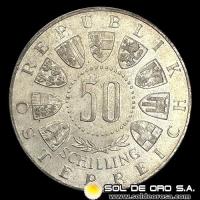 NA1 - AUSTRIA - 50 SCHILLING, 1964 - MONEDA DE PLATA