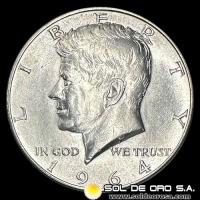 NA3 - ESTADOS UNIDOS - UNITED STATES - KENNEDY HALF DOLLAR, 1964 - MONEDA DE PLATA