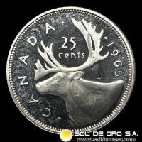NA2 - CANADA - 25 CENTS, 1965 - ELIZABETH II - MONEDA DE PLATA