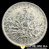 NA3 - FRANCIA - 5 FRANCS, 1965 - LA SEMBRADORA - MONEDA DE PLATA