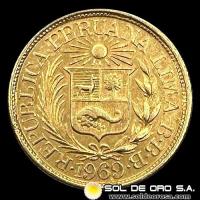 PERU - 1/2 LIBRA, 1969 - MONEDA DE ORO