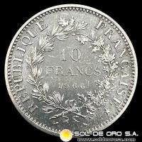 NA3 - FRANCIA - 10 FRANCS, 1966 - MONEDA DE PLATA