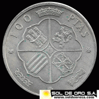 NA2 - ESPANHA - 100 PESETAS - 1966 - MONEDA DE PLATA