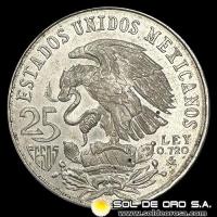 NA4 - MEXICO - 25 PESOS, 1968 - MONEDA DE PLATA