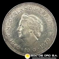 NA3 - HOLANDA - 10 GULDEN, 1970 - 25 ANIVERSARIO DE LA LIBERACION - JULIANA - MONEDA DE PLATA