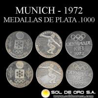 ALEMANIA - OLIMPIADAS MUNICH 1972 - MEDALLAS DE PLATA 1000