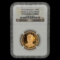 STAL - PARAGUAY - PM 103 - 1.500 GUARANIES, 1973 - Motivo: MARISCAL JOSE FELIX ESTIGARRIBIA - MONEDAS CONMEMORATIVAS DE ORO