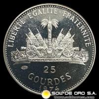 NA3 - HAITI - 25 GOURDES, 1974 - BICENTENARIO DE ESTADOS UNIDOS - MONEDA DE PLATA