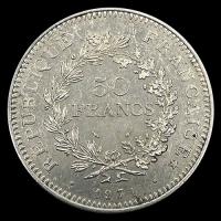 NA3 - FRANCIA - 50 FRANCS, 1974 - MONEDA DE PLATA