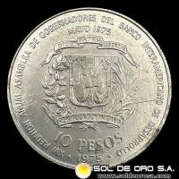 NA2 - REPUBLICA DOMINICANA - 10 PESOS, 1975 - MONEDA DE PLATA