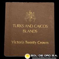 TURKS AND CAICOS ISLANDS - 20 CROWNS, 1976 - QUEEN VICTORIA - MONEDA DE PLATA