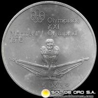 53 - CANADA - 5 DOLLARS , 1973 - OLIMPIADAS MONTREAL 1976 - MONEDA DE PLATA