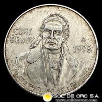 NA4 - MEXICO - 100 PESOS, 1978 - MORELOS - MONEDA DE PLATA