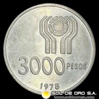 NA1 - ARGENTINA - 3000 PESOS, 1978 - MUNDIAL DE FUTBOL - MONEDA DE PLATA