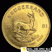 SUDAFRICA - KRUGERRAND, 1981 - ONZA / MONEDA DE ORO