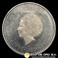 NA3 - HOLANDA - ANTILLAS HOLANDESAS - 50 GULDEN, 1982 - BEATRIX - MONEDA DE PLATA