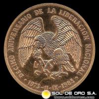 REPUBLICA DE CHILE - 1/2 ONZA - DECIMO ANIVERSARIO DE LA LIBERACION NACIONAL (1973-1983) - MEDALLA CONMEMORATIVA DE ORO
