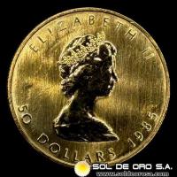 CANADA - 50 DOLLARS, 1985 - ELIZABETH II - MONEDA DE ORO