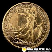 INGLATERRA - 10 POUNDS, 1987 - ELIZABETH II - MONEDA DE ORO