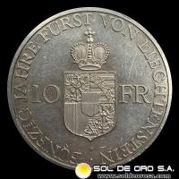 NA2 - LIECHTENSTEIN - 10 FRANKEN, 1988 - FRANZ JOSEF II - MONEDA DE PLATA