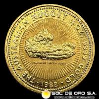 AUSTRALIA - 1/2 oz., 50 DOLLARS, 1988 - AUSTRALIAN NUGGET - MONEDA DE ORO