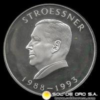 NUMIS - REPUBLICA DEL PARAGUAY - 10.000 GUARANIES, 1988 - PERIODO PRESIDENCIAL 1988-1993 - GENERAL ALFREDO STROESSNER - MONEDA CONMEMORATIVA DE PLATA