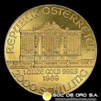 AUSTRIA - REPUBLIK OSTERREICH - 2.000 SCHILLING, 1989 - MONEDA DE ORO